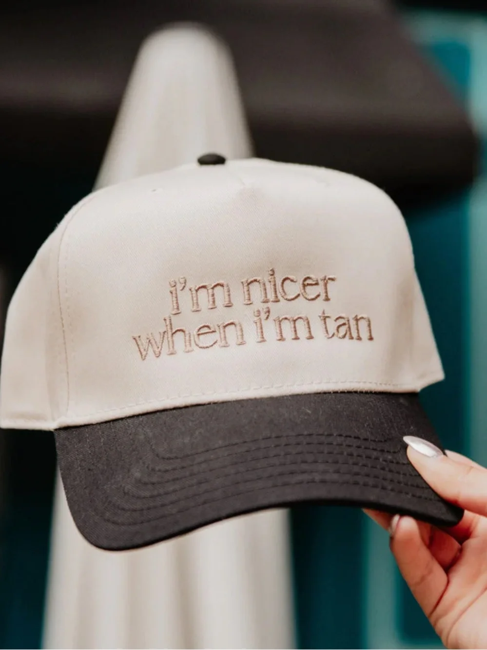 New! Katydid “I'm Nicer When I'm Tan” Funny Two-Toned Vintage Trucker Hat